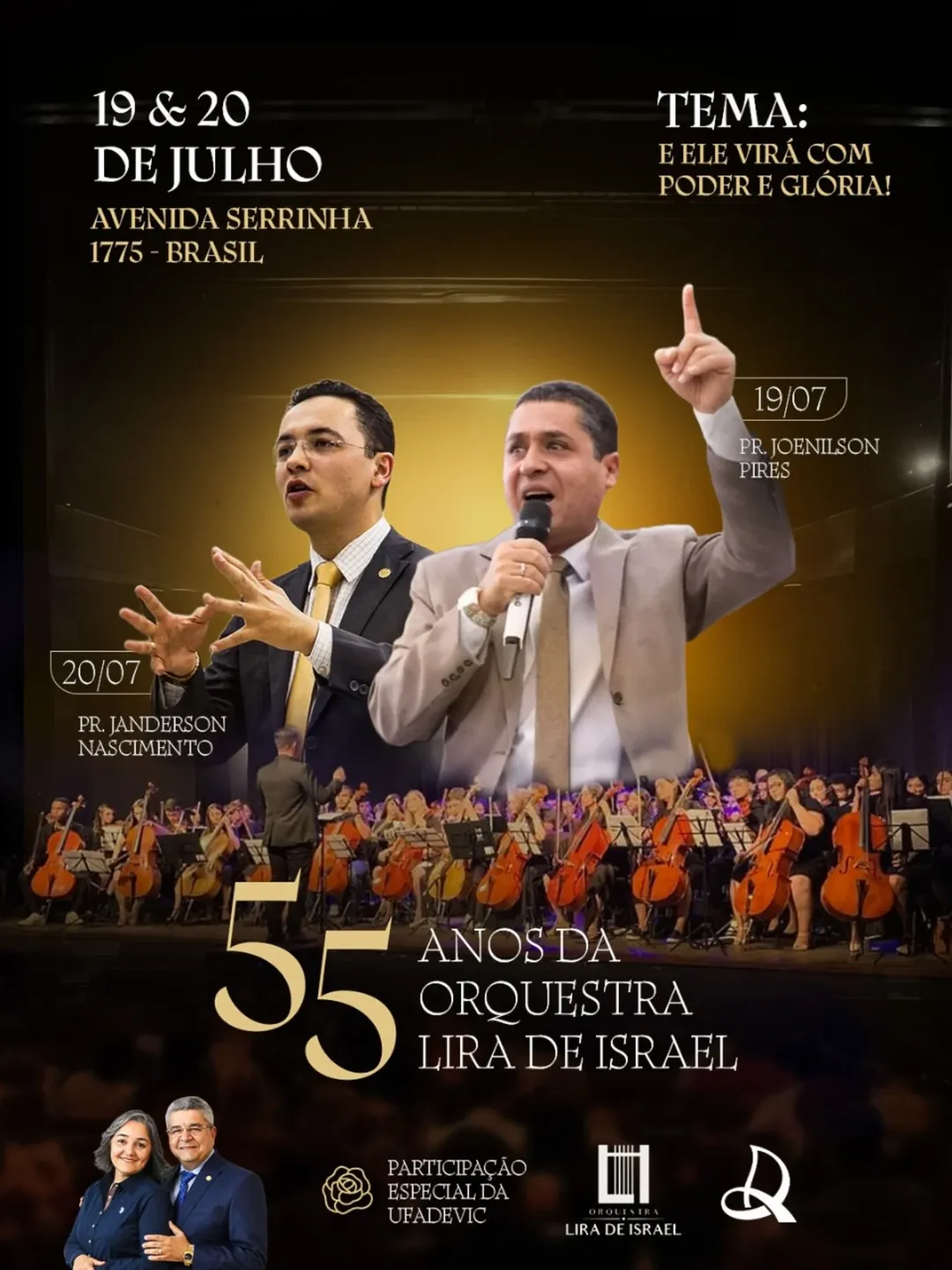 55 ANOS DA ORQUESTRA LIRA DE ISRAEL (SÁBADO E DOMINGO)